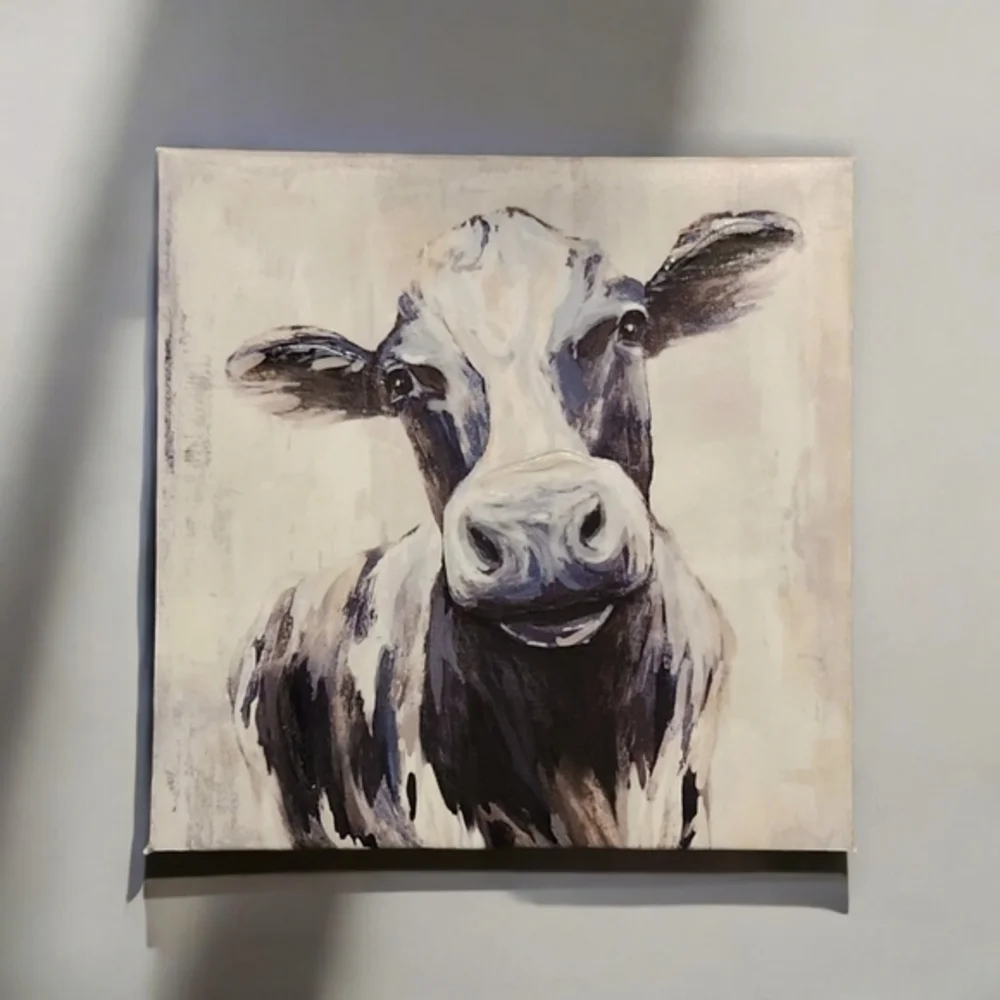 Farm House Home Decor Horse and‎ Cow Animal Wall Art Canvas  8×8